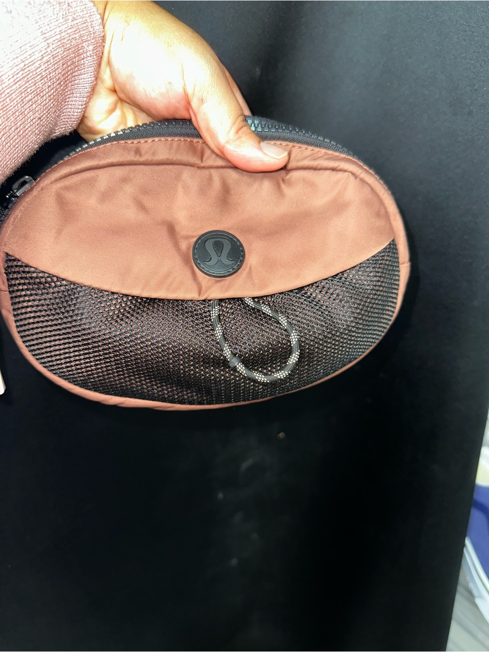 lululemon athletica Brown Mesh Zip Cosmetic Pouch
